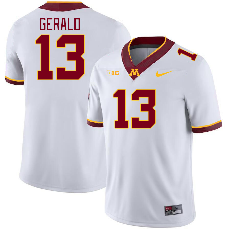 Men #13 Mike Gerald Minnesota Golden Gophers College Football Jerseys Stitched-White